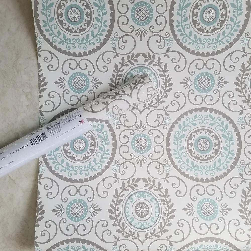 Wallpaper Annabel Aqua Medallion - boho farmhouse